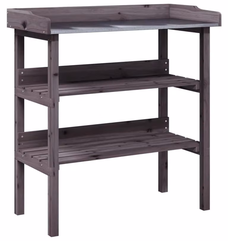 Solidchoice - Tavolino da fioriera con ripiani in legno massello, dimensioni 78x38x82,5 cm