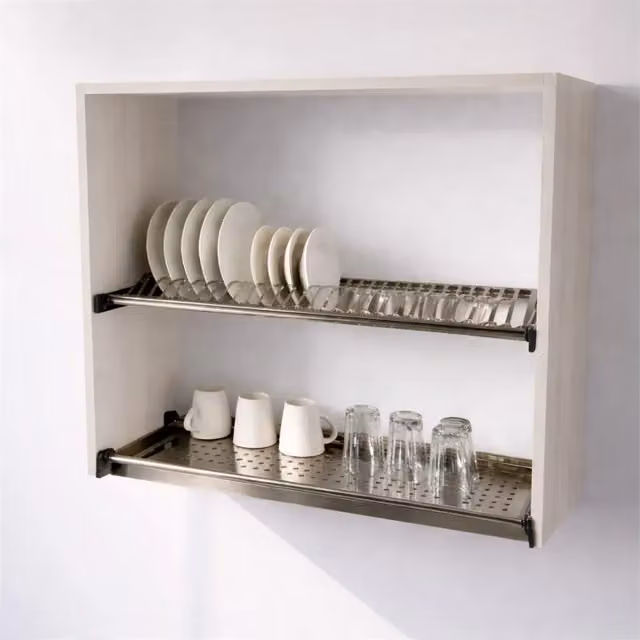 Calandrelli Pensile Scolapiatti H 72 L 90 P 33 cm Larice Bianco