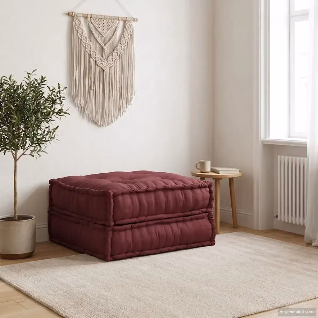 Sofa componibile moderno DESIGN IN per soggiorno in tessuto marrone rossiccio L: 70 cm, P: 70 cm, H: 36 cm – 2