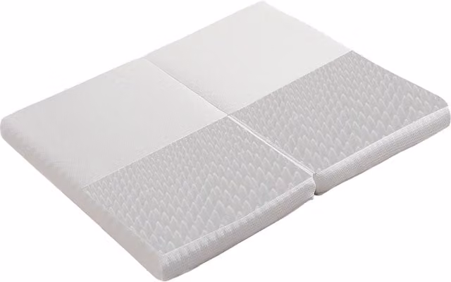 Materasso pieghevole singolo OKWISH in comfort foam bianco, L: 140 cm, P: 200 cm, H: 10 cm con rivestimento lavabile e rimovibile