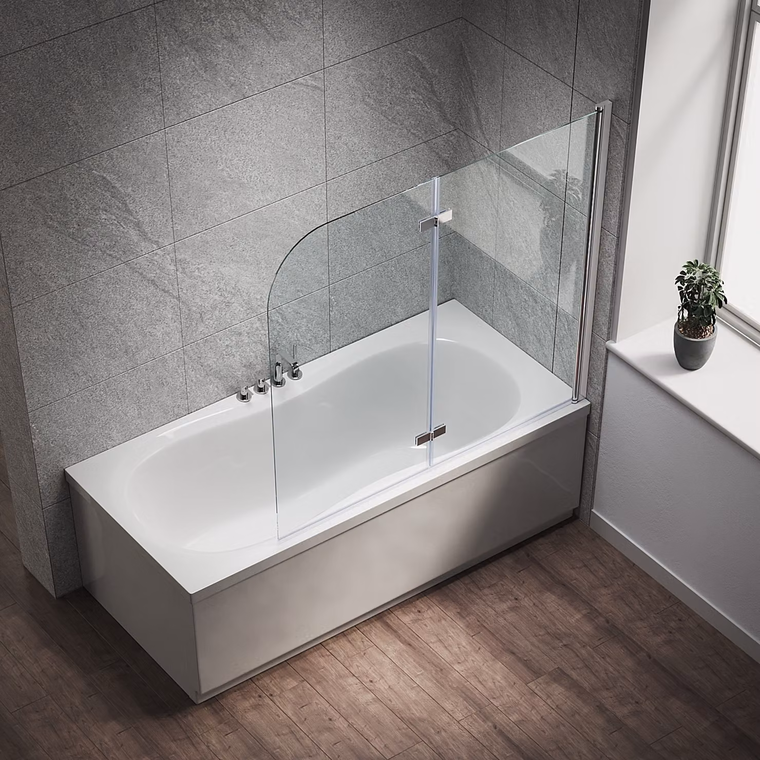 SONNI Coprivasca pieghevole 120x140 cm in vetro temperato con rivestimento nano, 120x140 cm per il bagno, pieghevole