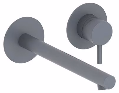 Herzbach SIRO GREY, miscelatore da parete per lavabo, set di colori, 240 mm, grigio opaco