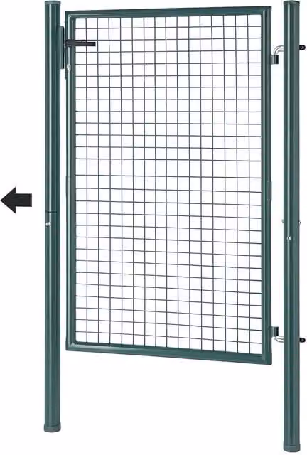 Cancello Pedonale in Metallo Verde 106x200 cm con Chiave per Recinzione Giardino