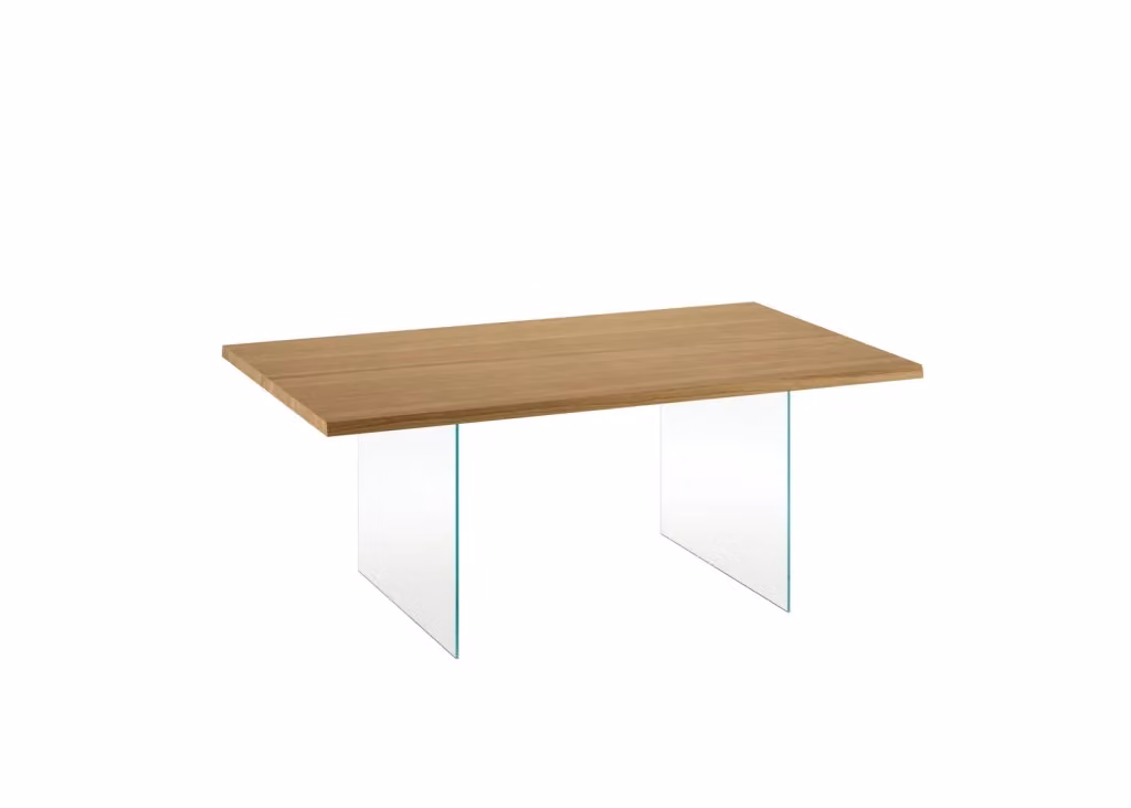Tavolo Snooker Allungabile Stones in Rovere Naturale con Gambe in Vetro Temperato Trasparente – 2