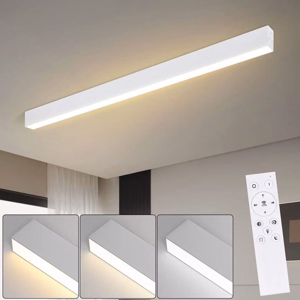 ZMH LED plafoniera soffitto soggiorno 32W moderna illuminazione soffitto bianco 107 CM dimmerabile con telecomando per camera da letto cucina ufficio sala da pranzo