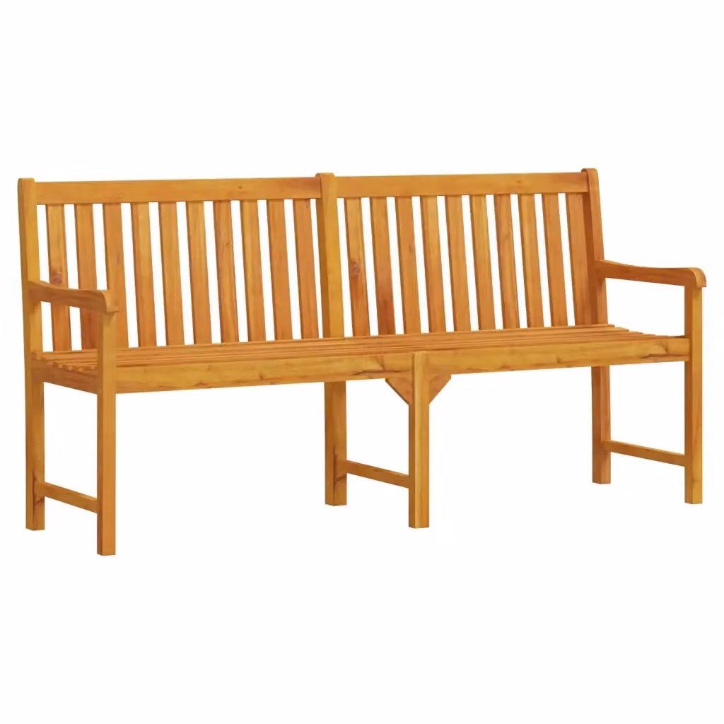 Panca da giardino vidaXL in legno di acacia oliato marrone con braccioli L: 180 cm, P: 56 cm, H: 90 cm – 2