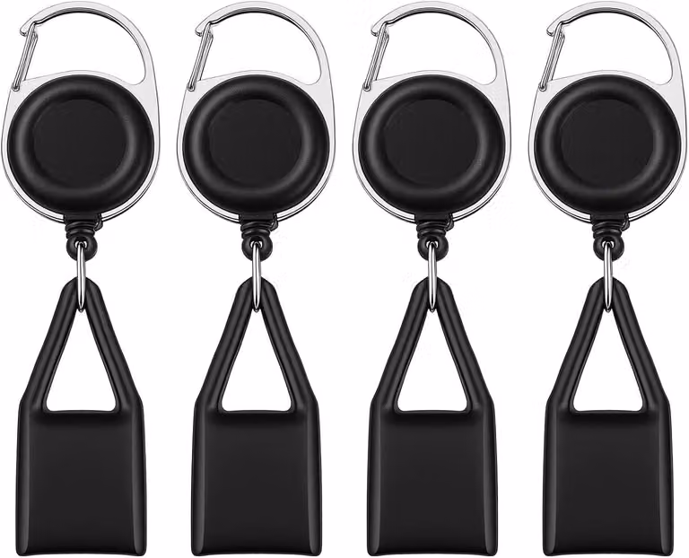 Set di 4 supporti per accendini con clip in plastica estensibile, design elastico per evitare la perdita degli accendini, ideali per campeggio e viaggi