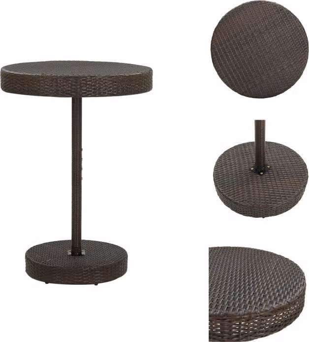 vidaXL Tavolo da giardino marrone 75,5x106 cm in poly rattan - Tavoli da giardino