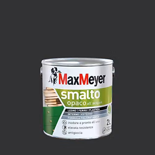 MaxMeyer Smalto Opaco all'acqua Poliuretanico Nero 2 l