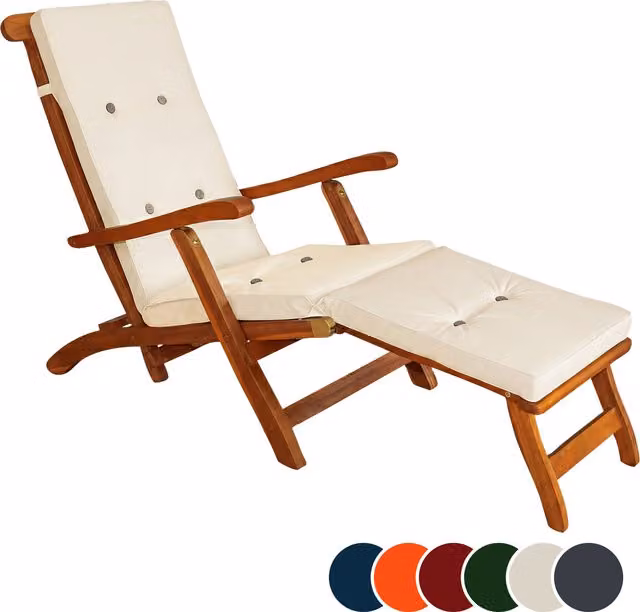 Materassino per sdraio beige in poliestere idrorepellente con tecnologia Detex® L: 184,5 cm – 1