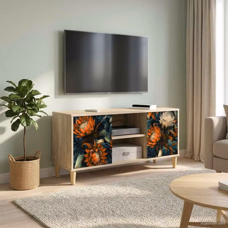 Mobile TV vidaXL LOCHEM in legno color Sonoma, L 102 x P 33 x H 50 cm