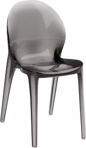Sedia di design Ruby Sololed in policarbonato monoblocco colore grigio lucido per cucina, soggiorno o ufficio