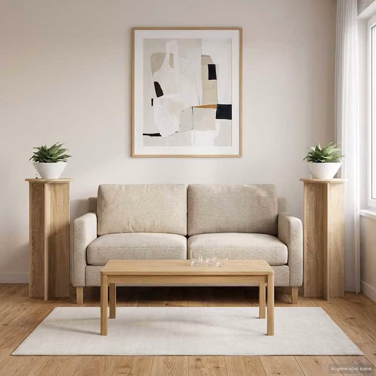 Set di 2 supporti per piante vidaXL in legno Rovere Sonoma, colore marrone, Ø 40 cm x H 100 cm