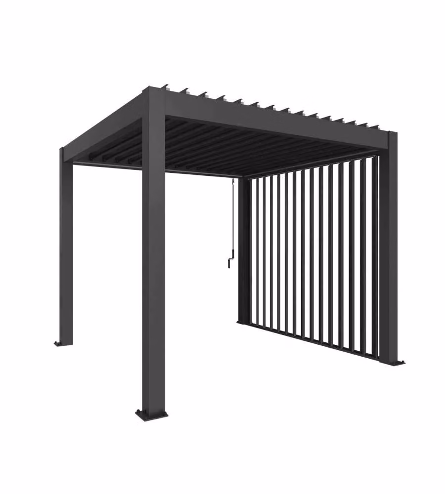 Biohort Parete Laterale a Lamelle per Pergola in Metallo Grigio Antracite 10x235 cm