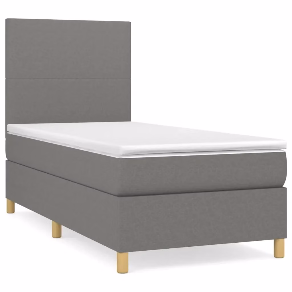 Letto Ibrido vidaXL con Giroletto a Molle e Materasso, Grigio e Bianco, L/P/H: 100 x 200 x 4 cm – 2