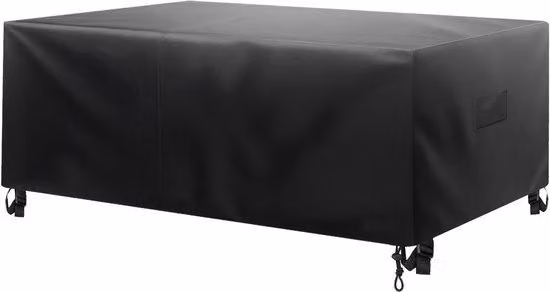 Set di mobili da esterno resistenti e duraturi, con protezione impermeabile 420D per terrazze. Copertura rettangolare grande con apertura per la ventilazione, adatta a tutte le condizioni atmosferiche. Dimensioni: 126 x 63 x 28 pollici. Colore: nero. Mate