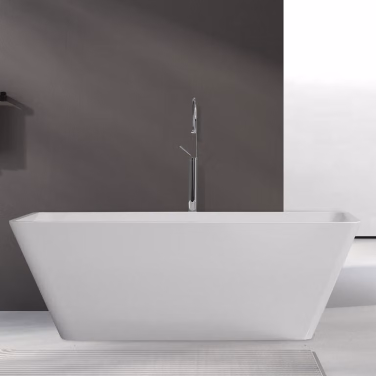 Vasca da bagno, vasca da bagno freestanding in acrilico, vasca da bagno freestanding moderna con scarico, 168 x 75 x 58 cm