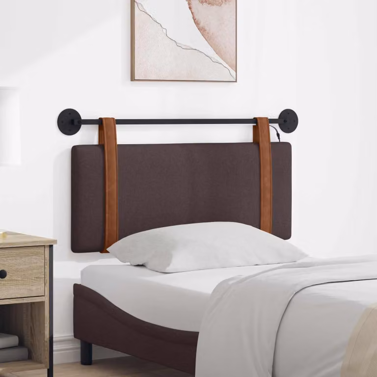 vidaXL Testiera sospesa con luce LED in similpelle marrone scuro per camera da letto