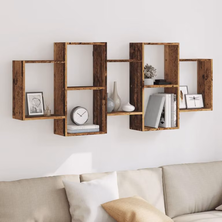 Scaffale a Parete vidaXL in MDF Stile Rustico Marrone L: 159 cm, P: 18 cm, H: 65 cm