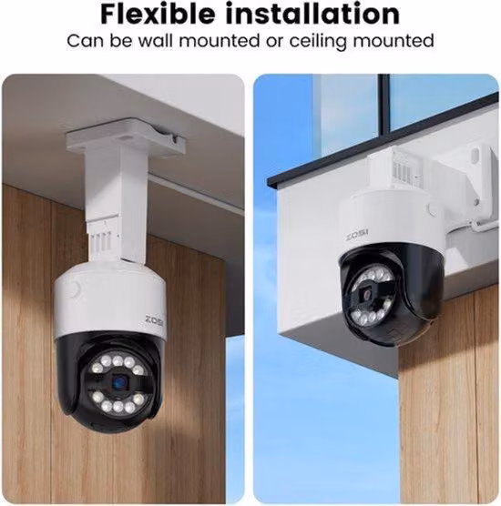 Telecamera di sicurezza - 8MP 4K - Telecamera esterna PoE - Rilevamento AI e rotazione a 360 gradi (pan/tilt) - Telecamera IP