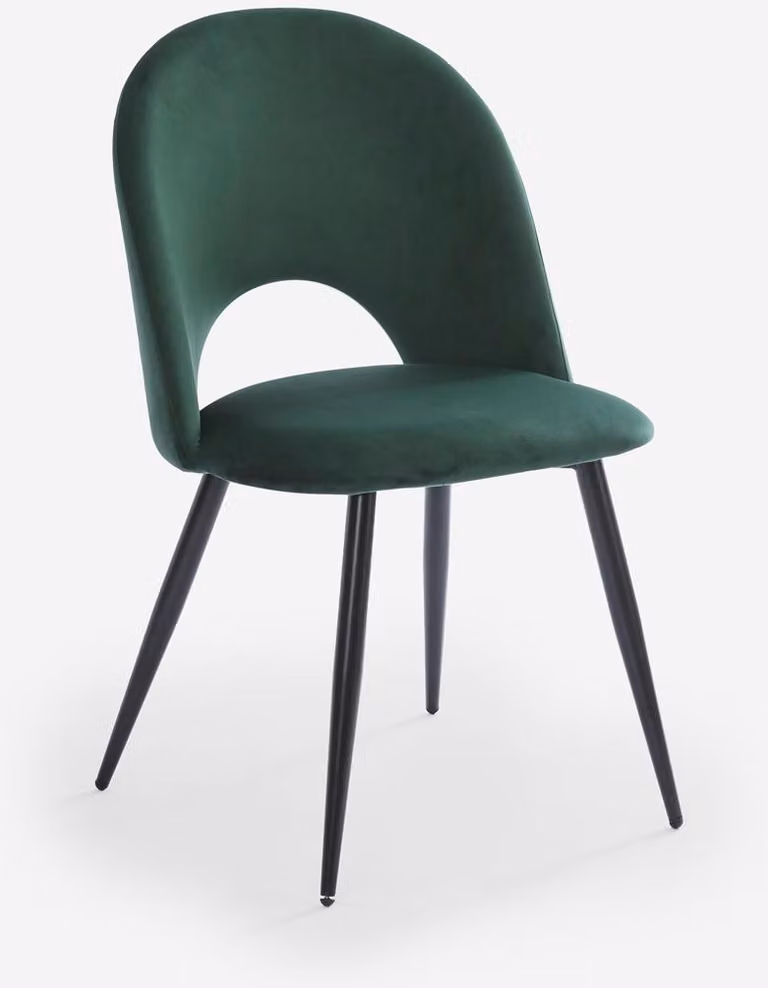 Sedia da pranzo moderna imbottita in velluto Zarda - Verde scuro