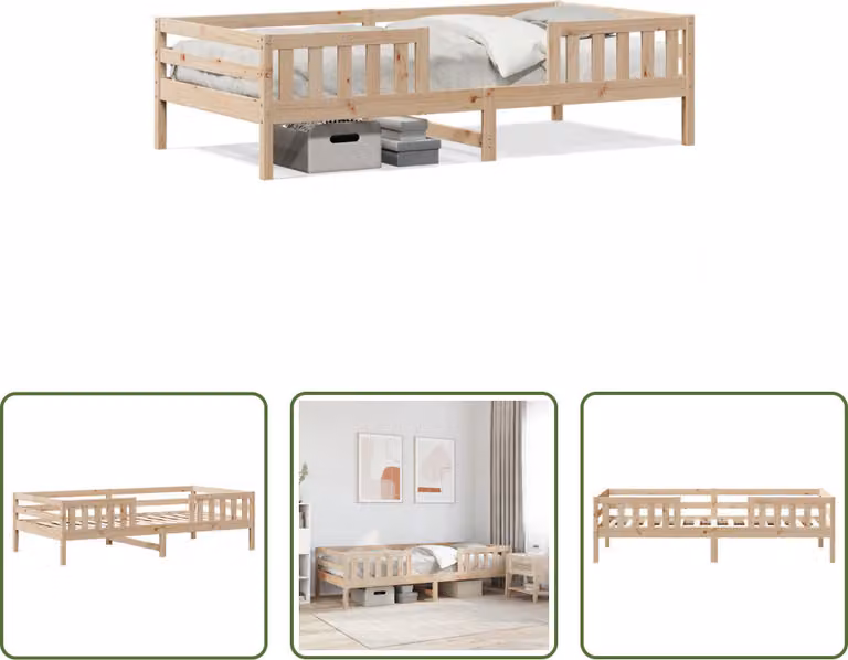 The Living Store Letto in legno massiccio senza materasso 90x190 cm in legno di pino