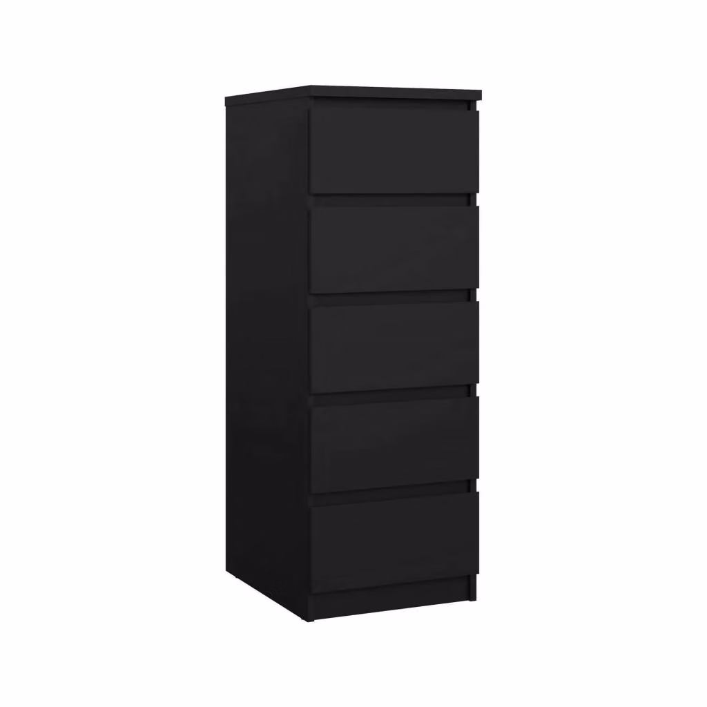 Cassettiera DMORA Nero Opaco per Camera da Letto o Soggiorno, L: 50 cm, P: 40,4 cm, H: 111,3 cm – 2
