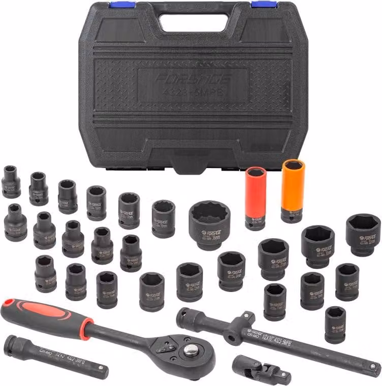 Set di bussole per avvitatore a impulsi, 1/2", 32 pezzi