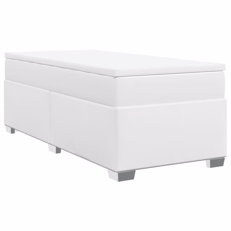 Giroletto a Molle con Materasso Bianco 90x190 cm in Pelle finta