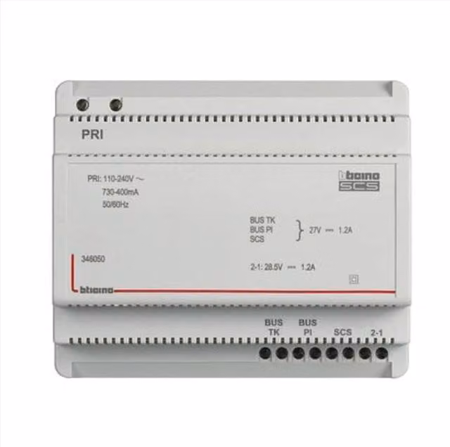 Alimentatore Bticino per impianto audio video a 6 din, 2 fili, bianco
