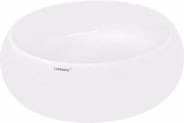 LuxeBath lavabo Lavabo da appoggio rotondo, Ø 35x12 cm, bianco, Vetroceramica