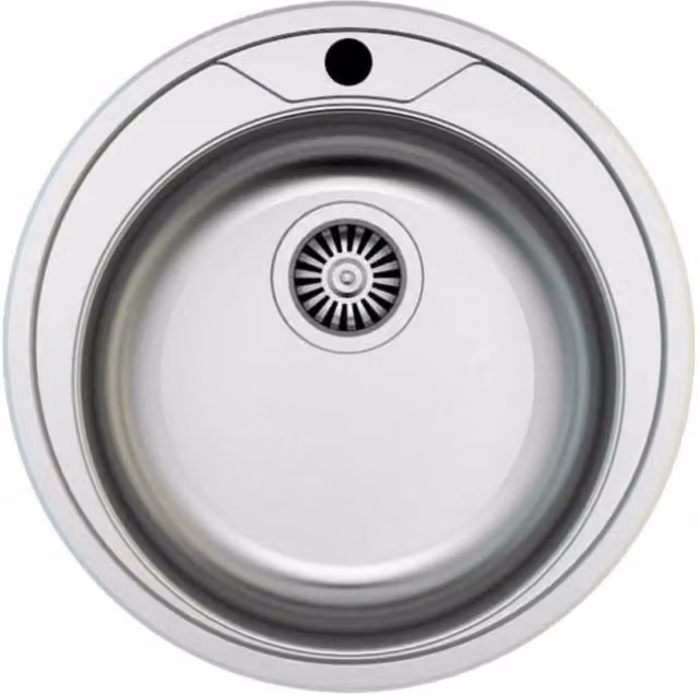 Lavello da incasso monostampo Effezeta Italia SA02 in acciaio inox color argento, Diametro: 51 cm