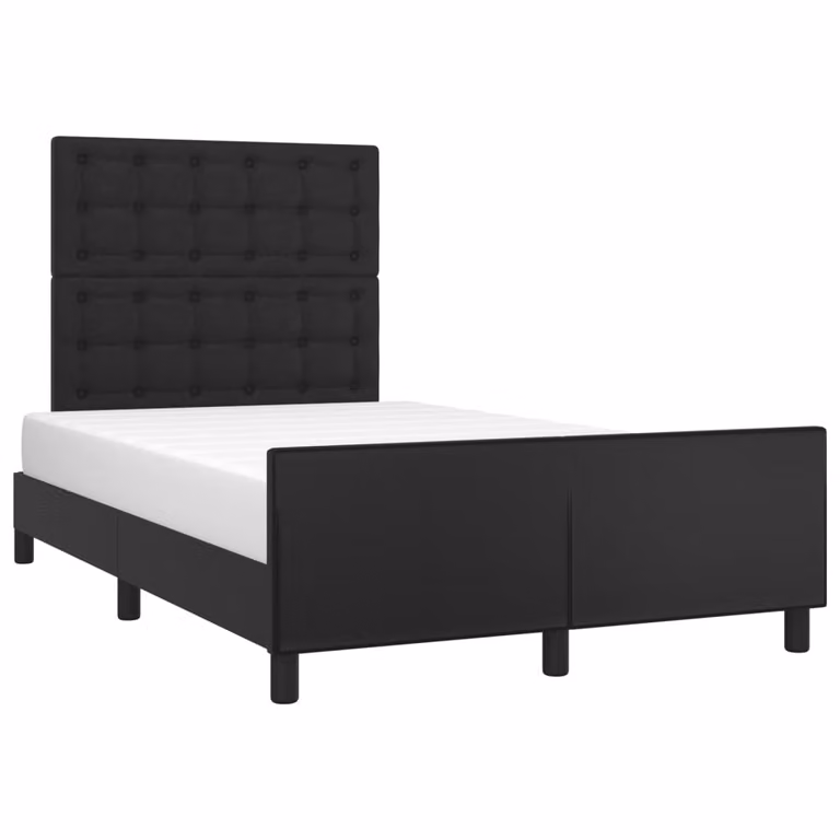 Giroletto senza Materasso Nero 120x190 cm Pelle finta