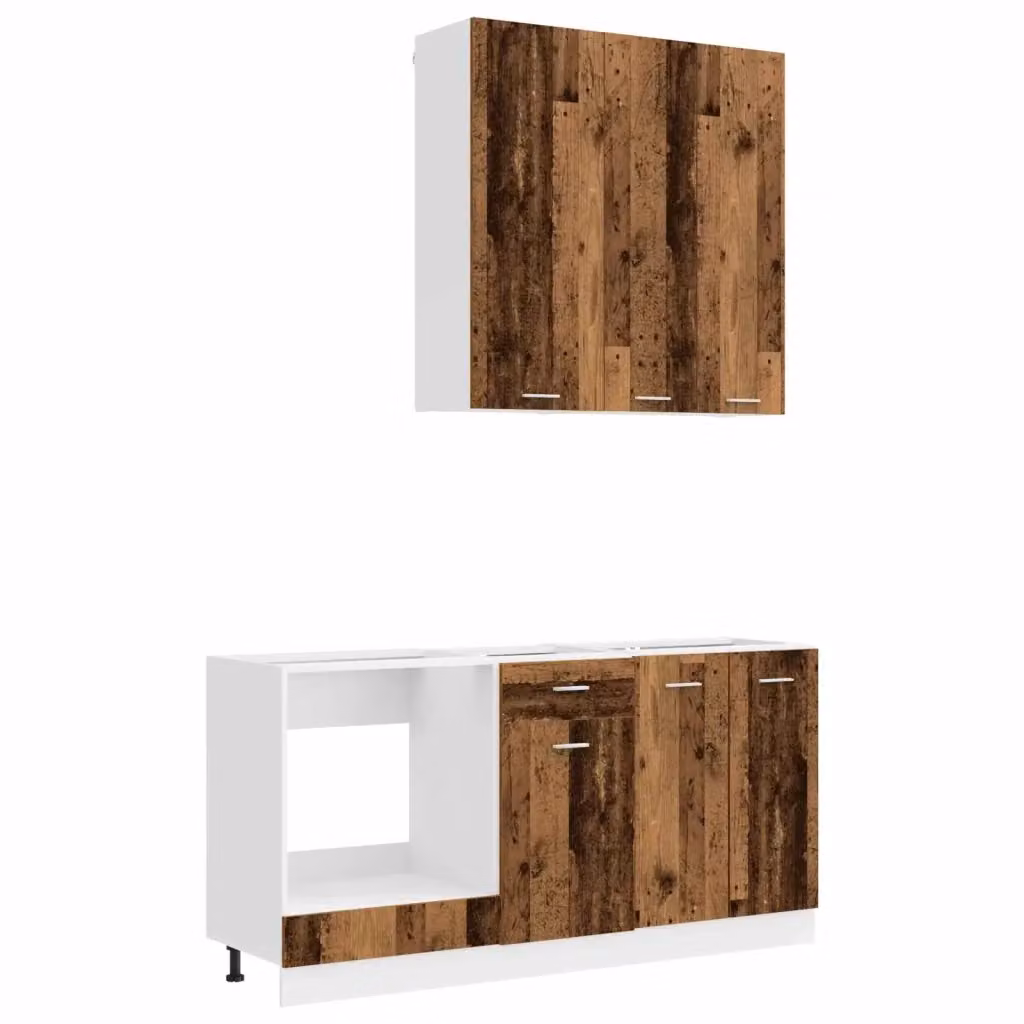 Unità cucina moderna vidaXL in legno color marrone con 5 pezzi – 2