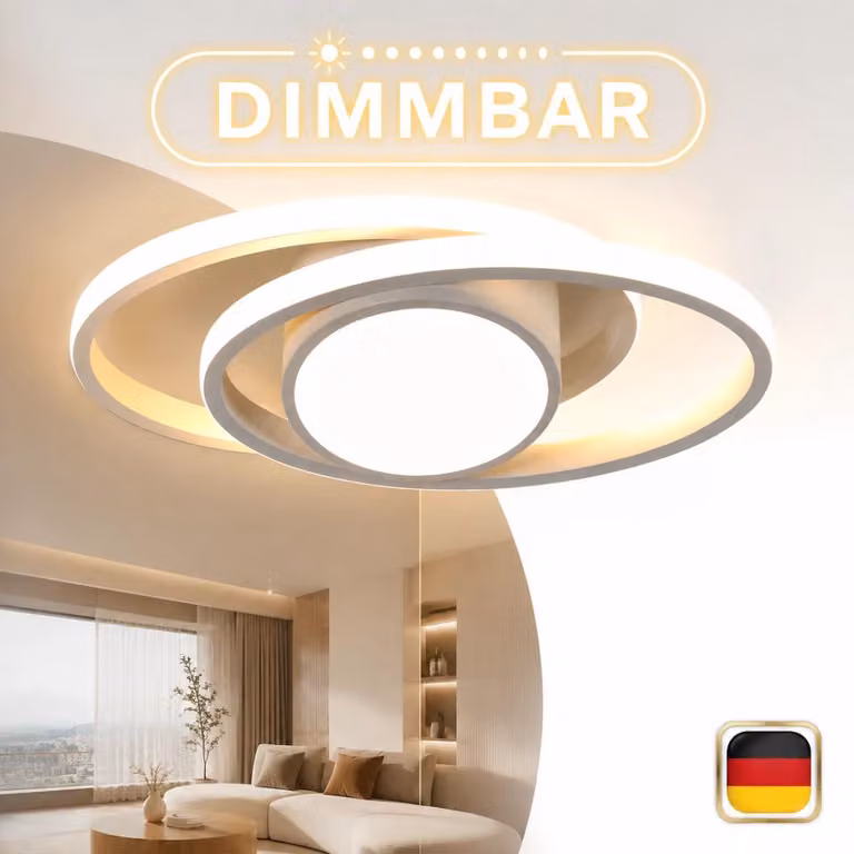 Lampada da soffitto LED moderna, trifoglia, da 38 cm, dimmerabile, ideale per il soggiorno