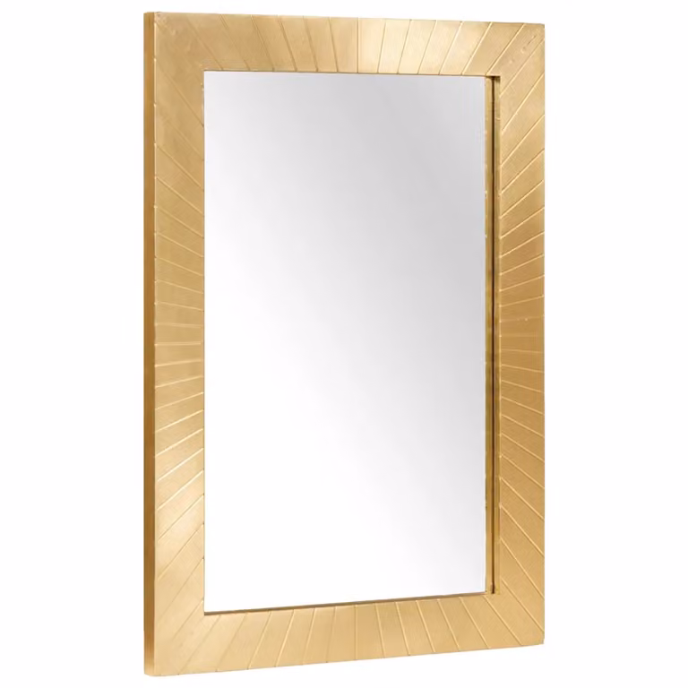 Specchio da bagno moderno vidaXL con montaggio a parete, Oro, L: 50 cm, P: 2,5 cm, H: 70 cm
