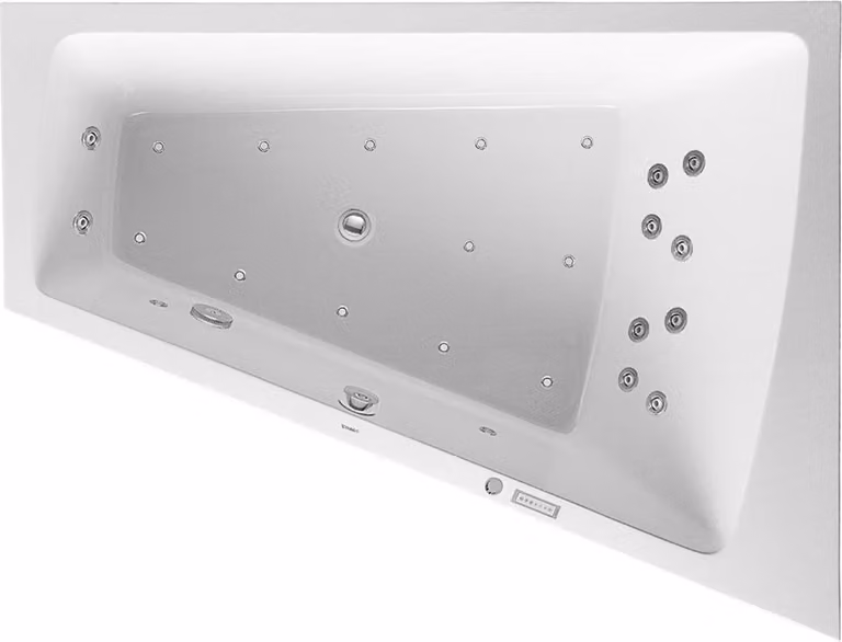 Duravit Paiova Bain à remous, à encastrer, simple dos à droite, bâti-support, vidage et trop-plein chromés, système Combi E, 1700x1300mm, 760215000CE1000, 760215000CE1000