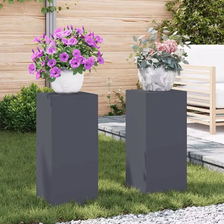 vidaXL Supporto per piante 2 pz Antracite 24 x 24 x 55 cm