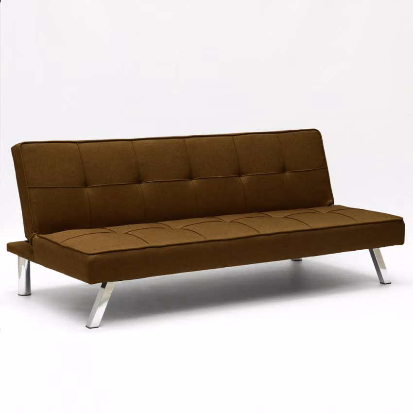 Divano letto di design Gemma, divano moderno a 2 posti con funzione letto - marrone