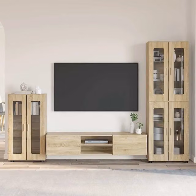 Set mobile TV FLORIN 3 pz Rovere Sonoma Legno ingegnerizzato 3397956