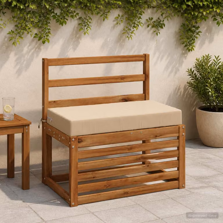 Cuscino per la seduta vidaXL SOEST in poliestere beige con rivestimento lavabile e resistente ai raggi UV