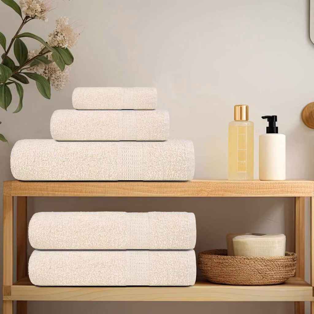 vidaXL Asciugamani per sauna FROGN 4 pezzi Crema 80x200 cm 360 g/m²