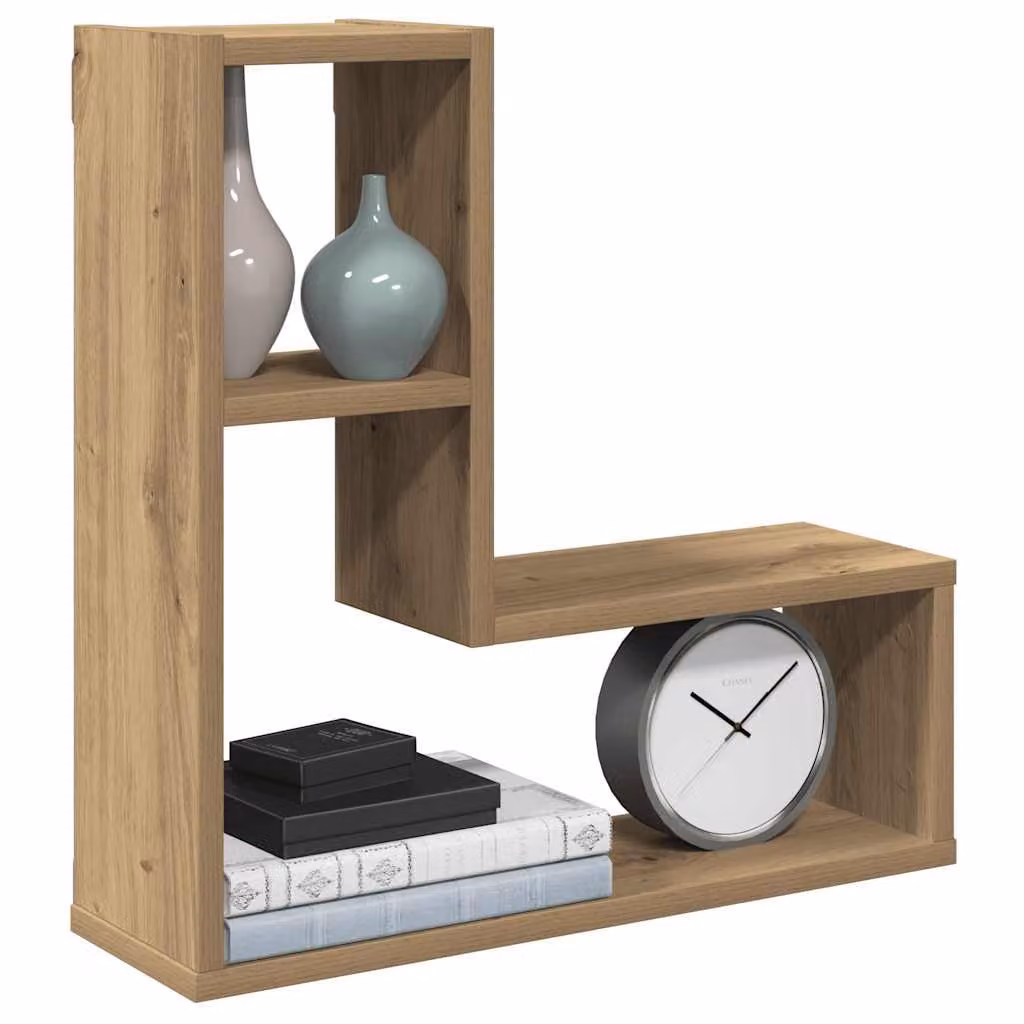 Set di 2 mensole a cubo vidaXL da parete in MDF marrone opaco L 50 cm x P 15 cm x H 50 cm