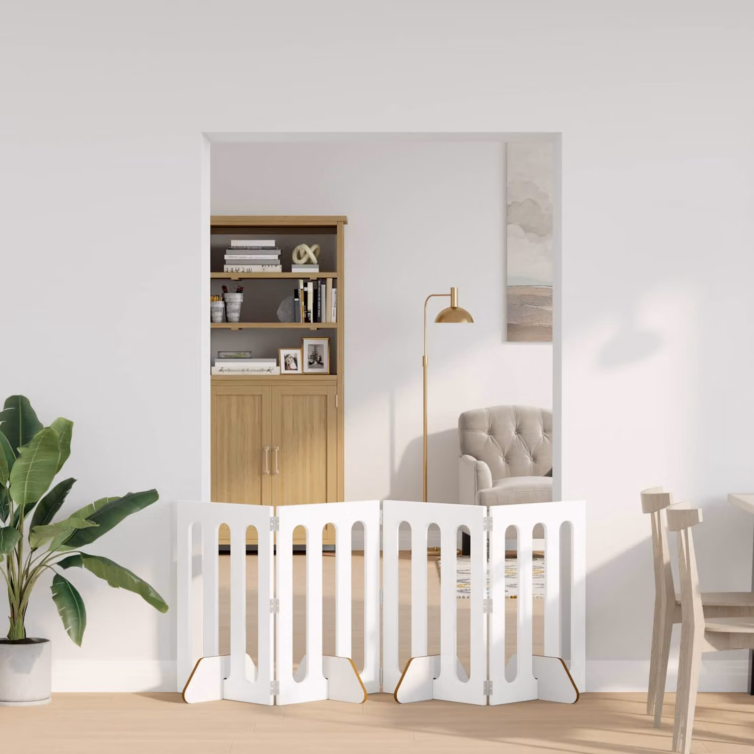 vidaXL Recinto pieghevole per animali 4 pz Bianco L: 201 cm, P: 38 cm, H: 70 cm