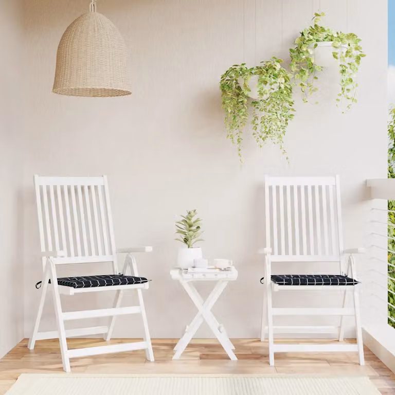 Set di 42 cuscini per sedia vidaXL con motivo a quadri, colore nero e multicolore, in tessuto traspirante e idrorepellente, L/P/H: 50 x 50 x 3 cm