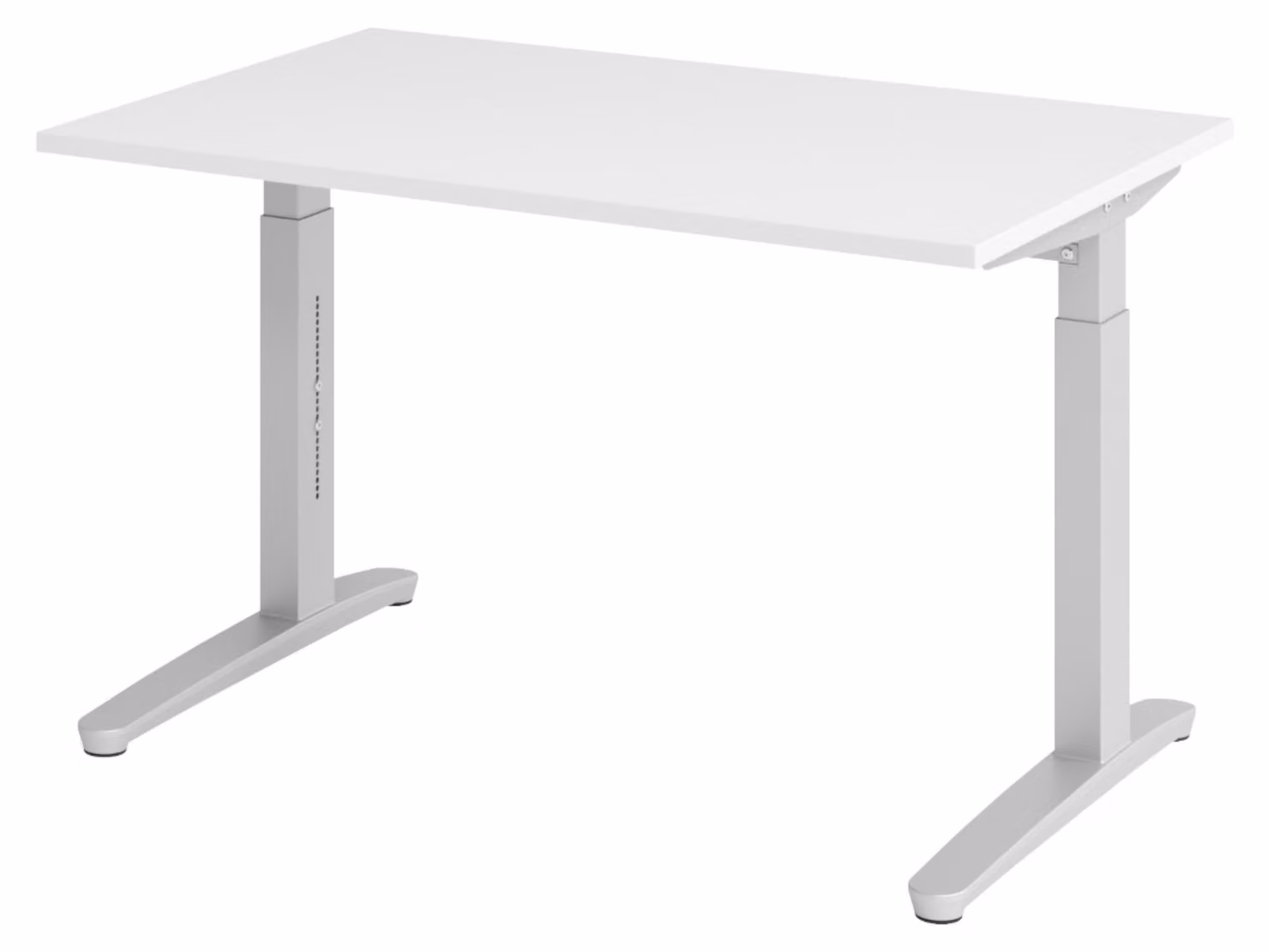 Scrivania bümö serie XB - Decorazione: bianco, struttura: argento, dimensioni: 120 x 80 cm