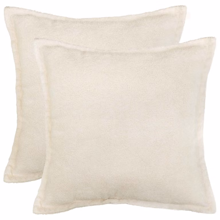 Set di 2 federe vidaXL HOUTEN in tessuto bouclé color beige, L 55 cm x P 55 cm
