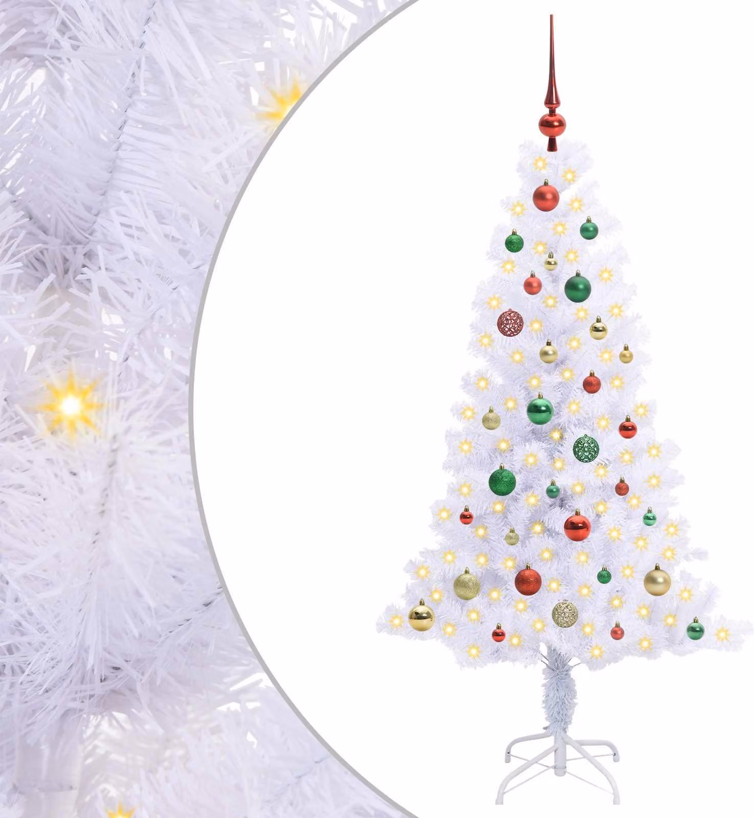 Albero di Natale artificiale Bianco 150 cm PVC e Acciaio
