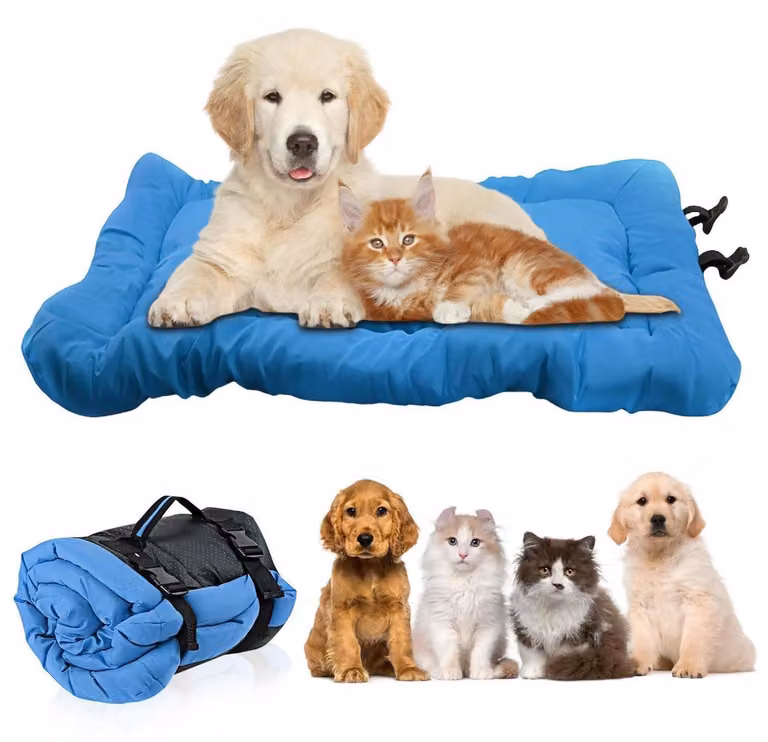Cuccia per cani da esterno, 90x60 cm, blu, pieghevole, impermeabile, con borsa per il trasporto