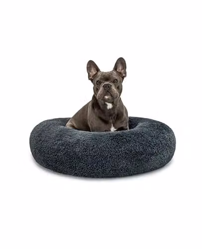 lionto Cuccia Ciambella Cani/Gatti, Cuccia Rotonda, Ø 70 cm, Grigio Scuro